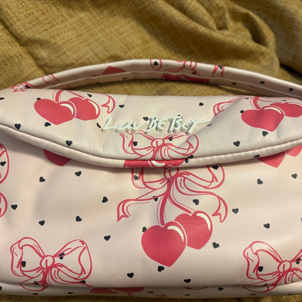 Betsey Johnson Pink Heart and Bow Shoulder Bag